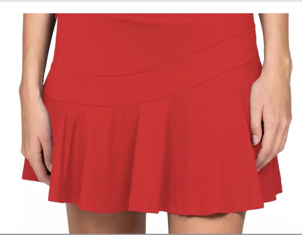 IBKUL Women's Flounce Tennis Golf Skort XL Red UPF 50+ IceFil Skirt NWT